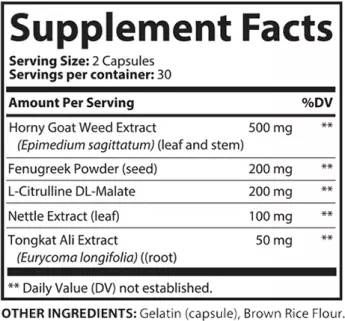 RedBoost Supplement Facts